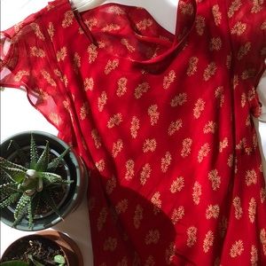 Sherry light red boho dress.